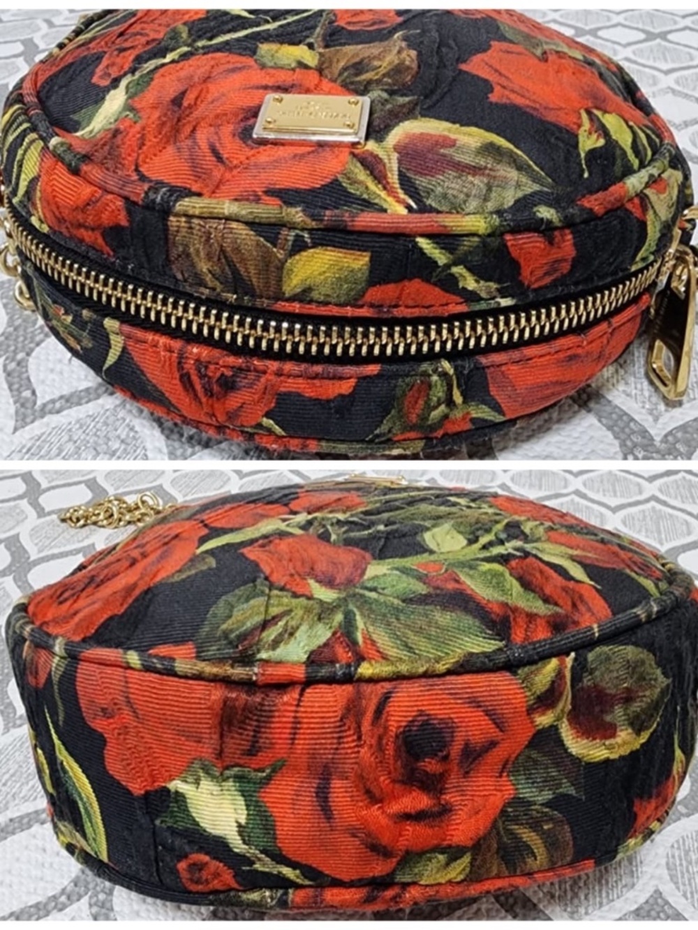 Authentic Dolce & Gabbana Floral Print Fabric Miss Glam Round Shoulder Bag Multi - Picture 4 of 12